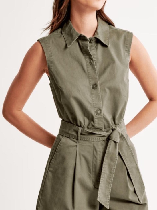 Abercrombie & Fitch Pants - Abercrombie & Fitch Utility Romper in Olive Green Medium Petite